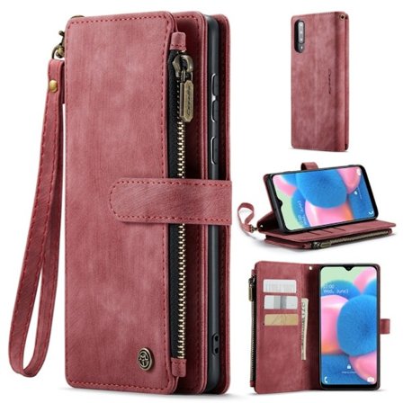 Rymligt Samsung Galaxy A50s / Samsung Galaxy A50 / Samsung Galaxy A30s fodral med plånbok - Röd