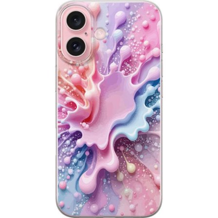 Yhteensopiva Puhelinkuori Apple Apple iPhone 16 Pastellisuihku - Abstrakti motiivi vaaleanpunaisissa, sinisissä ja purppuran sävyissä
