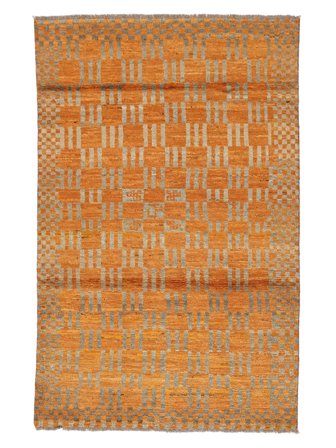 Tkany Ręcznie Moroccan Berber - Afghanistan 114X179 Dywan Wełniany Brunatny/Pomarańczowy Mały