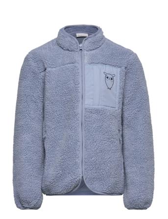 Teddy Zip Sweat - Grs/Vegan Outerwear Fleece Outerwear Fleece Jackets Blå Knowledge Cotton Apparel