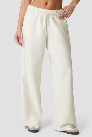 Contrast Straight Leg Pants Ivory