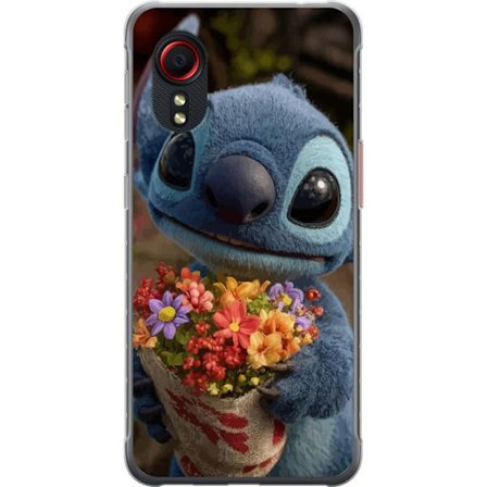 Yhteensopiva Puhelinkuori Samsung Samsung Galaxy Xcover 5 Suloinen sininen hahmo, jolla on isot silmät ja joka pitää lämpimässä ja suloisessa ty