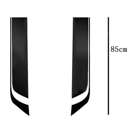 Universal 2 stk. Auto Bil Hætte Striber Sticker Racing Sports Vinyl Dekaler DIY Motorhjelm Dekoration