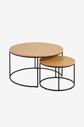 Kave Home - Sidobord Yoana, set om 2 - Brun - Småbord - Från Homeroom