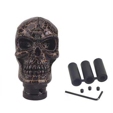 Växelspaksknopp Dödskalle automatisk Personlig Modifiering sport Spak Växelspak Golf 7 Universal Manuell Huvudspak Bildelar-602-Svart