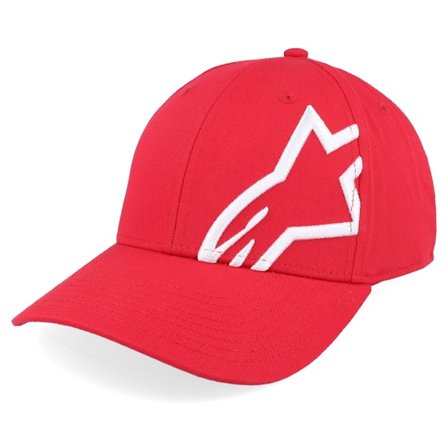 Alpinestars - Corp Snap 2 Hat Red/White Flexfit Adjustable Red Cap - @ Hatstore