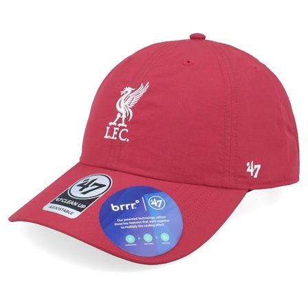 47 Brand - Football Rød unconstructed Caps - Liverpool Epl-brrr Clean Up Cap Red Dad Cap @ Hatstore