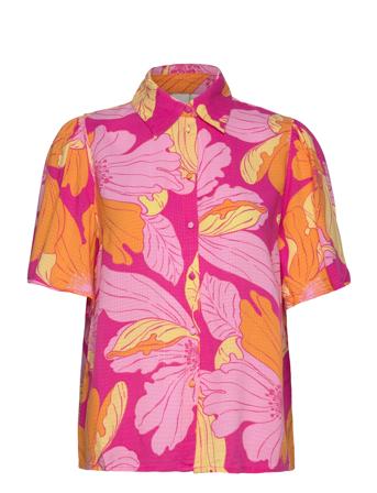 Yasfilippa Ss Shirt S. Kortermet Skjorte Rosa YAS*Betinget Tilbud