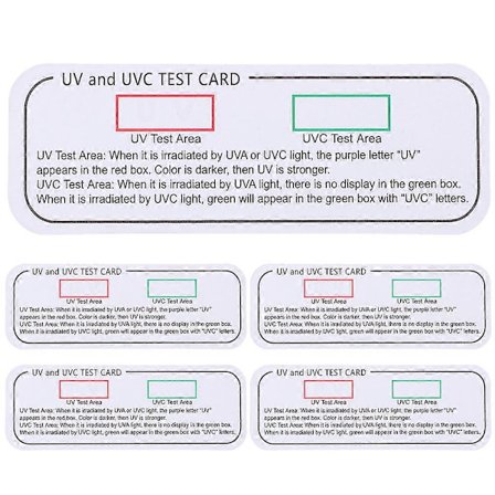 5 stk. UVC-UVA Testkort UVC Lys Identifikationsværktøjer UVA Teststrimler Indikatorkort