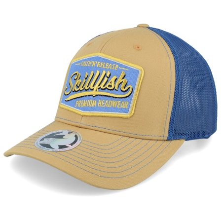 Skillfish - Beige trucker Caps - Premium Fishing 112 Split Biscuit/True Blue Trucker @ Hatstore