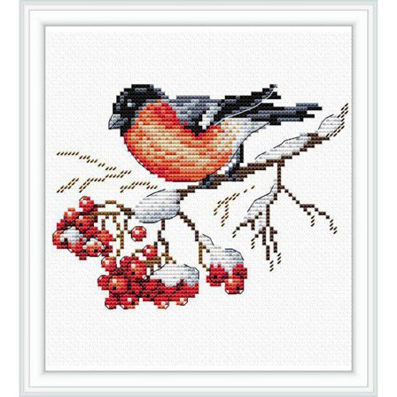 Broderikit MP Studia "På snöig gren" 15x18 cm