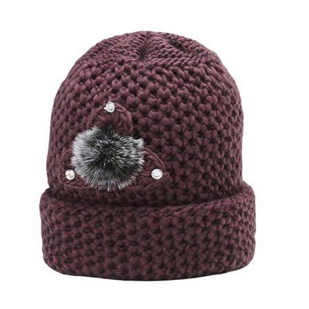 Elders Ull Stickad Slouchy Beanie Hat Charmig Design Dam Vinter Hattar Perfekt semesterpresent till mormor