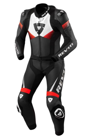 Mono de Cuero Rev ́it Argon 2 Negro/Rojo Neón 50