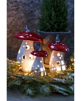 Ljuslykta Jul Vätte På Svamp Vit - 17 cm - Jul - Nääsgränsgården