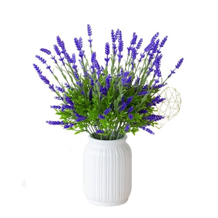 Kunstig lavendelbuket, lilla, 5 bundter, Vasar ikke inkluderet