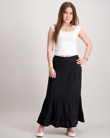 LMTD NLFHUSSA LONG SKIRT Zwart Rokken Meisjes - Kids Brand Store
