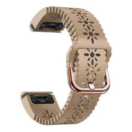 For Garmin Fenix 7s / 6s Pro / 5s Plus / Instinct 2s Hollow-out Flower Pattern Silicone Watch Band Adjustable Quick Release Soft Strap Replacement DB