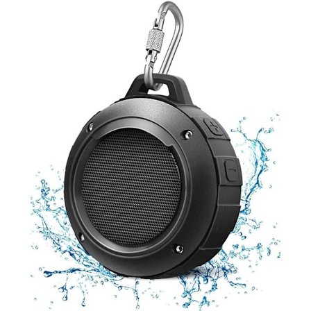 1 Pack Svart Vattentät Bluetooth-högtalare för Utomhus, Trådlös Porta