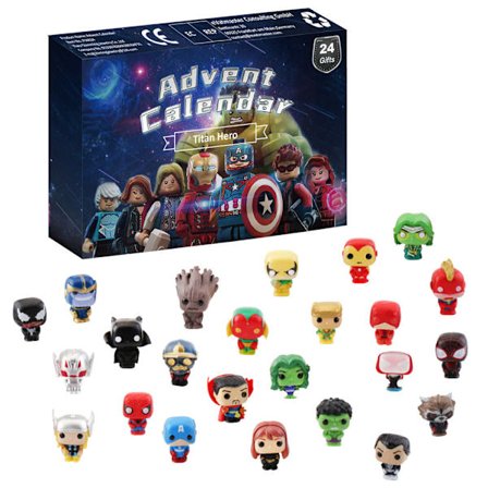 Superhelt Julekalender 2025 Dukker, Tegneserie Dukke Jule Nedtelling, 24 Dagers Nedtellingskalendere for Barn Gaver til Jente Småbarn Barn