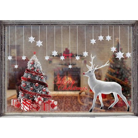 Joulutarrat Porot Joulukuusi Suuret Staattiset Tarrat Joulukoriste Ikkunanäyttö