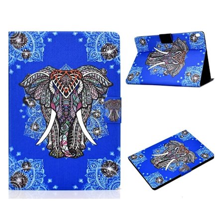 Lenovo Tab M10 läderfodral med mönsterutskrift - Elefant