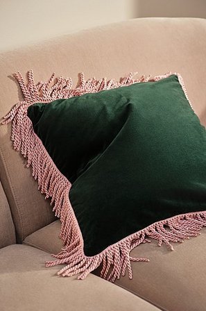 Jotex - Kissenbezug 50x50 Cm dunkelgrün/rosa - DOLLIE - Kaufe Dekokissen und Kissenbezüge bei Jotex
