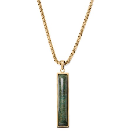 Naszyjnik z afrykańskim jadeitem Abel Orisun dla mężczyzn - Stalowe naszyjniki