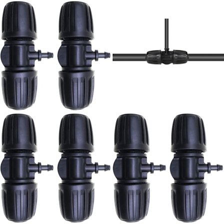 Väkäliittimet tippakasteluun, 1/2 tuuman kasteluliitin, lukittu väkäpienennys T-liitin tippaletkulle