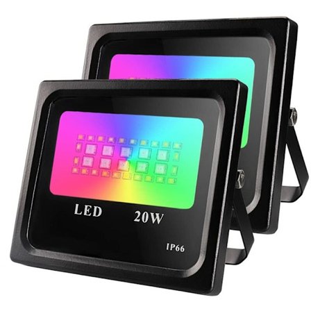 20W RGB LED-belysning för utomhus, dimbar, IP66 vattentät, flervärgskontroll för inomhus Halloween-fest, uteplats, trädgård (1