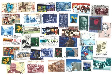 Norge - 40 forskellige frimærker - Stemplet
