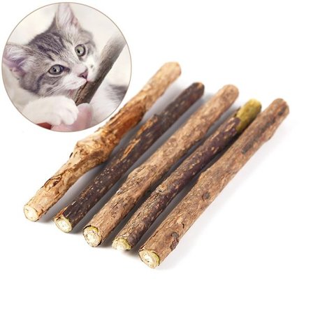 Set med 5 Matatabi-pinnar för katter, torkad kattmynta naturlig kattmynta