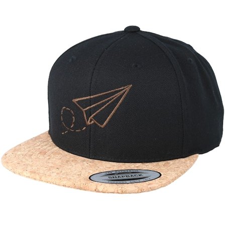 Origami - Negro snapback Gorra - Plane Black/Cork Snapback @ Hatstore
