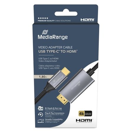 USB Type-C Videokabel - MediaRange - MRCS217 - 1,8 m - HDMI - Aluminium