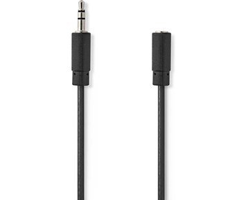 Nedis-3.5 mm Hane - 3.5 mm Hona 3 m Svart-Forlengelseskabel for lyd, 3 meter-Audio Accessories And Cables-AUX-kabler