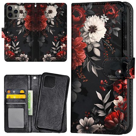 iPhone 13 Pro - Plånboksfodral/Skal Flowers