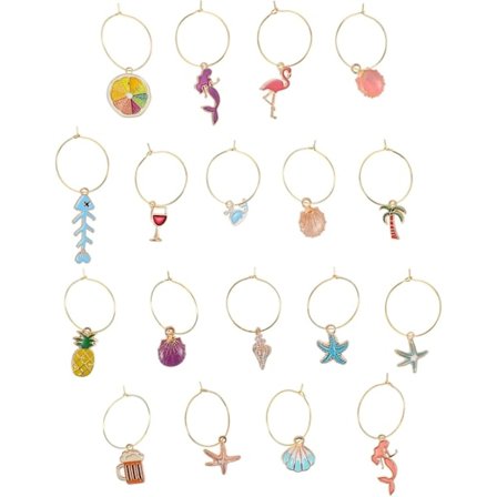 18 stk. Vinglas Charms Flamingo Design Vinglas Tags til Vinsmagning