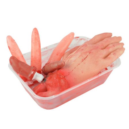 Halloween Realistiske falske kropsdele organer med madkasse afskårne blodige fingre Hjerte Hjerne Øjenkugler Skræmmende festindretning