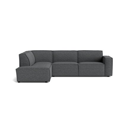 Lyon Ecksofa, links in Puente Grau/Blau, modernes Design für fantastischen Stil im Wohnzimmer, hochwertiges Polstersofa, Breite 80cm.