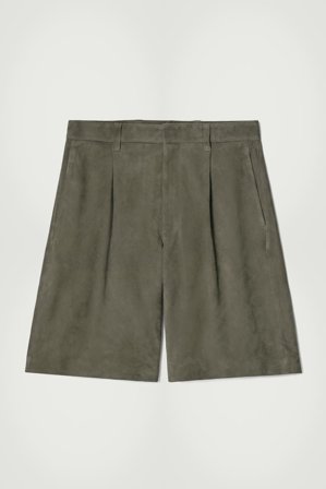 COS Männer Elegante Shorts Aus Veloursleder in Grün