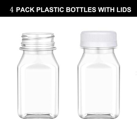 4 kpl mehupullot kirkkaat juomasäiliöt 150 ml VALKOINEN KANSI