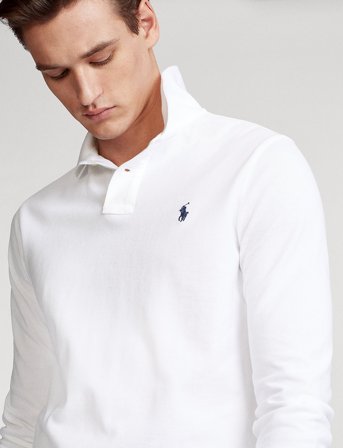 Polo Ralph Lauren Custom Slim Fit Mesh Polo Shirt - White - L