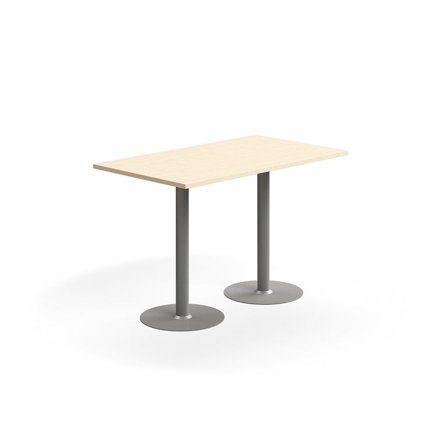 Bar table VERTICUS, 1400x800x900 mm, birch/silver