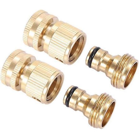 Snabbkopplingssats för trädgårdsslang i mässing, snabbkopplingar för slang, hane och WXI