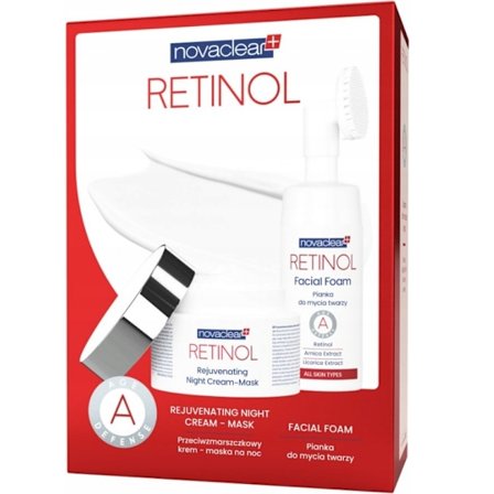 Novaclear Retinol Anti-Aging Set: Nattkräm-mask 50 ml + Ansiktst