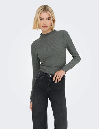 ONLY Onlemma L/S High Neck Top Noos Jrs - Grey - XL