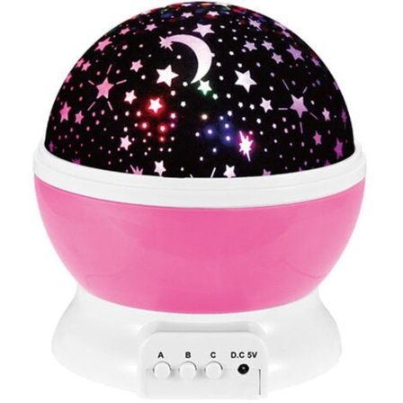 TS-Nattlampa Barn Stjärnprojektion 360° Rotation Projektorlampa Taklampa, LED Nattlampa Baby 8 Färglägen, Present till Baby, Nattlampa