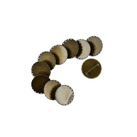 1/2 10 stk Brosje Blank Slagstift Base 25mm Rund Blomsterpute