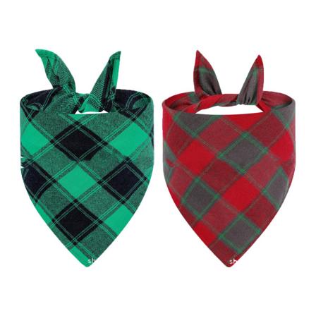 2-pack klassisk triangel God Jul tryck rutig husdjur