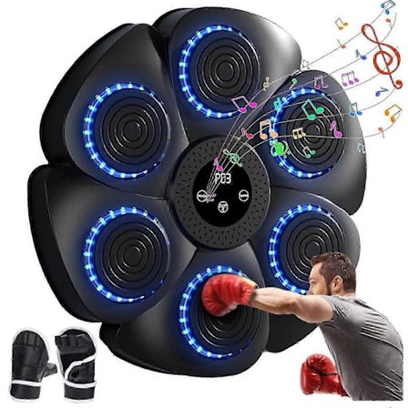 Smart Music Boksetrener med boksehansker, interaktiv veggboksesekk for hjemmebruk for voksne og tenåringer