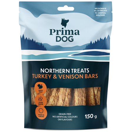 PrimaDog Northern Treats Kalkon Viltkött Bar 400 g
